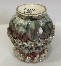 Fratelli Fanciullacci Portacandele Ceramica Arte Italiana Corona Reale 4" Ottime Condizioni