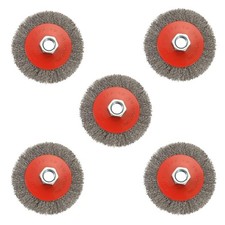 5 Pack 4 Inch Coarse Crimped Wire Wheel Brush for Angle Grinder with 5/8