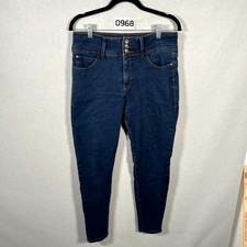 Curve Appeal Jeans Womens 12/31 Blue Denim Stretch Medium Wash Button Fly Skinny