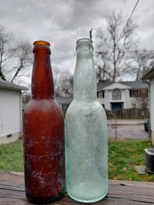 Pair of Paul Rising Beer Bottles From New Albany Indiana Brewing Co Circa 1900