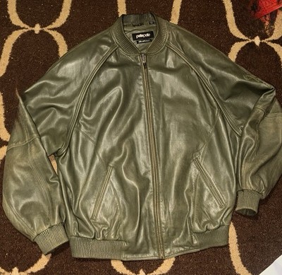 Vintage Pelle Pelle Marc buchanan Leather Jacket  Olive Green mens Sz 46 Sz 2XL