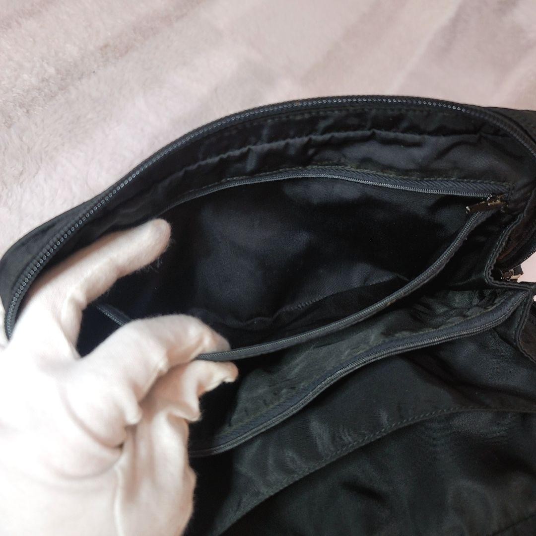 PRADA Nylon Pouch Triangular Logo Black Womens Pu… - image 7