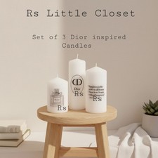 SET OF 3 CANDLES Personalised Gift DIOR INSPIRED Birthday Christmas