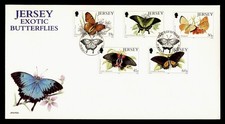 DR WHO 1995 GB JERSEY FDC EXOTIC BUTTERFLY CACHET COMBO M62069