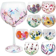 Balloon Gin Glass - Hand Painted Gift Boxed - Choose Design
