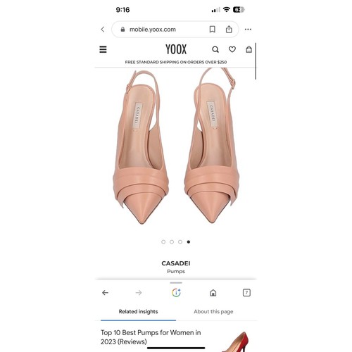 Casadei NWOB pointed toes slingback nude pumps Size 41 - Picture 13 of 13