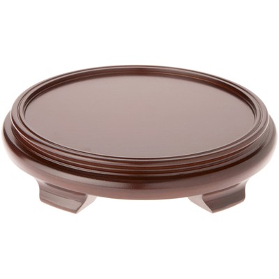 Plymor Walnut Round Wood Footed Base, 12'' W x 2.75'' H (10'' Display Dia) (2 Pack)
