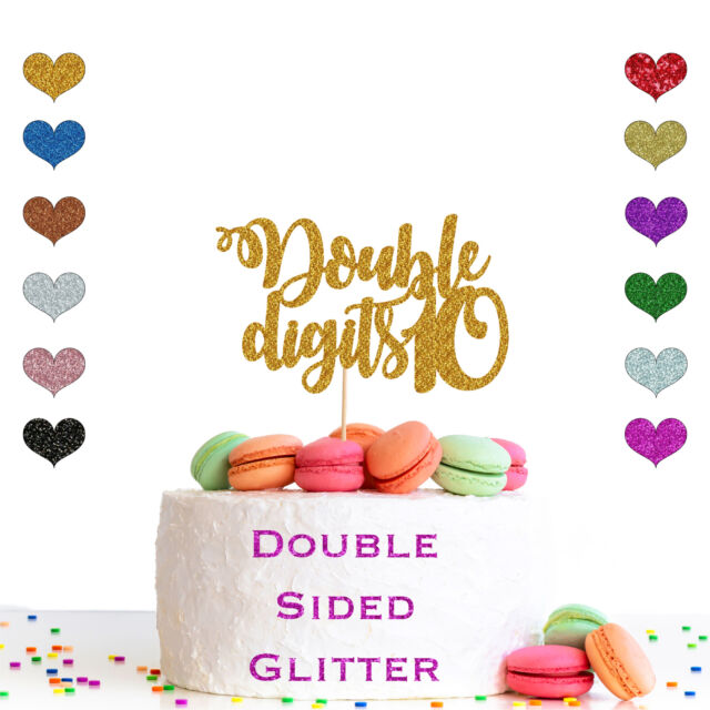 Double Digits Age Cake Toppers Birthday Cake Glitter Custom Party Decor Double Digits Age Cake Toppers Birthday Cake Glitter Custom Party Decor