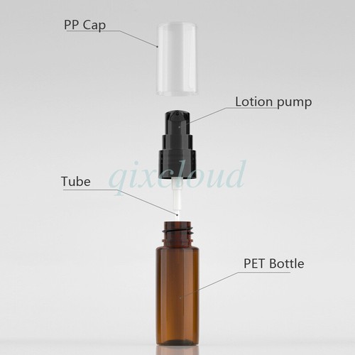 20ml Portable Refillable PET Lotion Pump Bottles Cosmetic Cream Travel Container - Picture 5 of 13