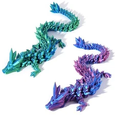 [US Stock] 2pcs 12" 3D Printed Dragon, Articulated Dragon, Dragon Fidget Toy