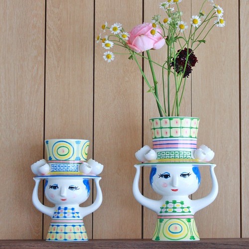 Florero Bjorn Wiinblad Dama con Sombrero Porcelana con Caja Limitada H24.5cm/9.6" - Imagen 6 de 6