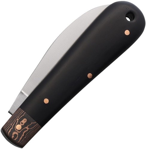 OTTER-Messer Bergman Folder Folding Knife 3 Carbon Steel Blade Ebony Wood Handle - Picture 3 of 3