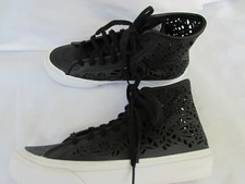 VANS Sk8 Hi Skate Sneakers Shoes Decon Cutout Leaves Black Women's 5/Youth 3.5