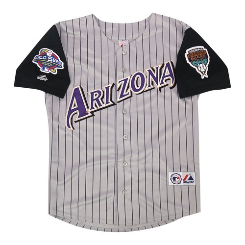 Mark Grace 2001 Arizona Diamondbacks Grey Road World Series Men's Jersey - Picture 2 of 5