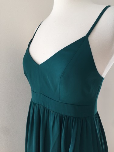 JCrew $178 Long Drapey Spaghetti-Strap Dress 00 Academic Green G3513 Maxi New - Picture 7 of 12