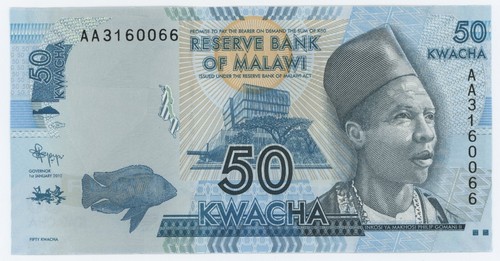 Malawi 50 Kwacha 1-1-2012 Pick 58.a UNC Uncirculated Banknote - Picture 1 of 2