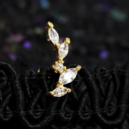 Gem Crystal Ear Cartilage Helix Ring Bar Stud Ear Cuff Climber Piercing Earring - Picture 126 of 268