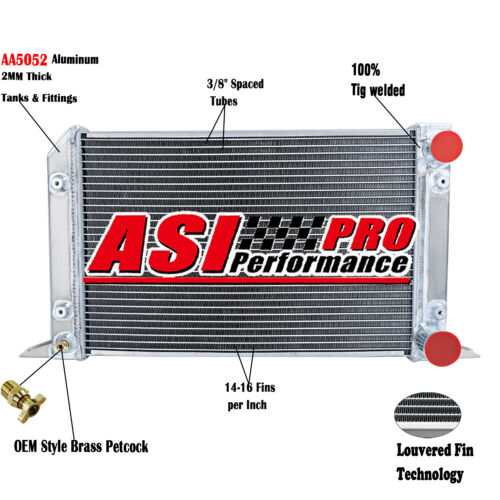 2-Row Aluminum Radiator For VW Scirocco Pro Stock Style 17-7/8" x 12'' - Picture 1 of 12