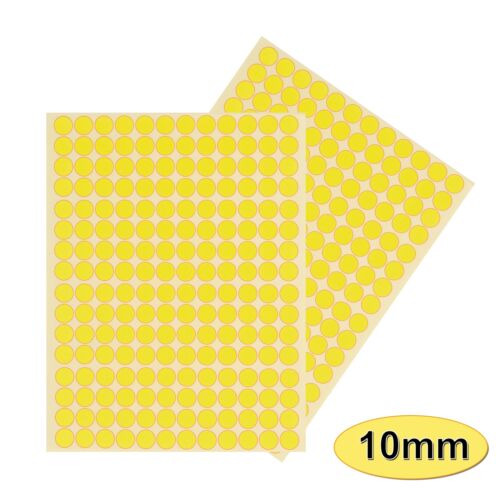 384 x 10mm Coloured DOT STICKERS Round Sticky Adhesive Spot Circles Paper Labels - Picture 5 of 15