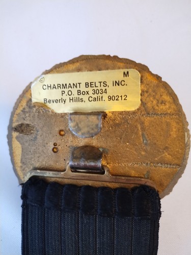 Vintage Charmant Beverly Hills Lion Head Black Cinch Belt Resin Buckle - Picture 5 of 10