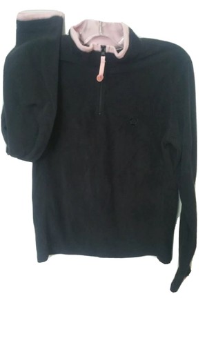 Sudadera Columbia Girls talla joven grande media cremallera manga larga negra lana - Imagen 2 de 3