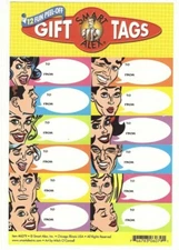 12 Fun Peel Off Smart Alex Gift Tags Sticker Tag Sheet Mitch O'Connell Art