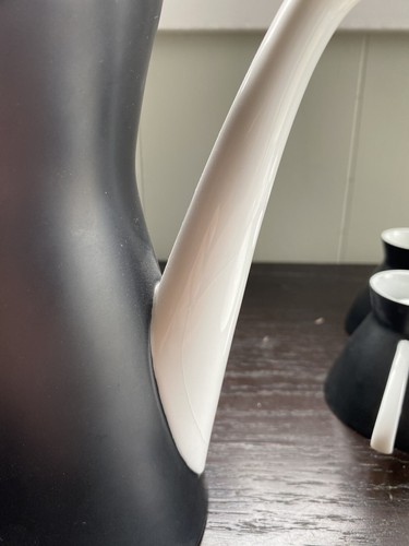 Vintage Rosenthal Raymond Loewy Germany Ebony Black Coffee Tea Pot Cup Saucer - Picture 9 of 11