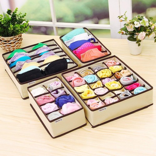 Storage Basket Box Closet Dresser Drawer Divider Bins Organizer for Clothes - Picture 5 of 8