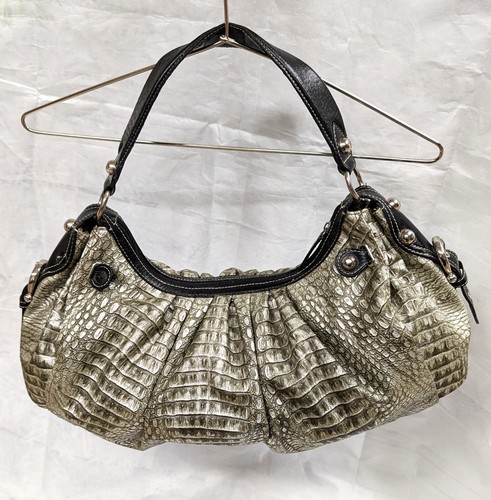 Charlie Lapson Handbag - Silver Ziptop Hobo / Top Handle Bag - 第 1/3 張圖片