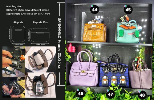 Mini porte-clés sacs de luxe - porte-clés simili cuir - écouteur cent - Photo 50 sur 54