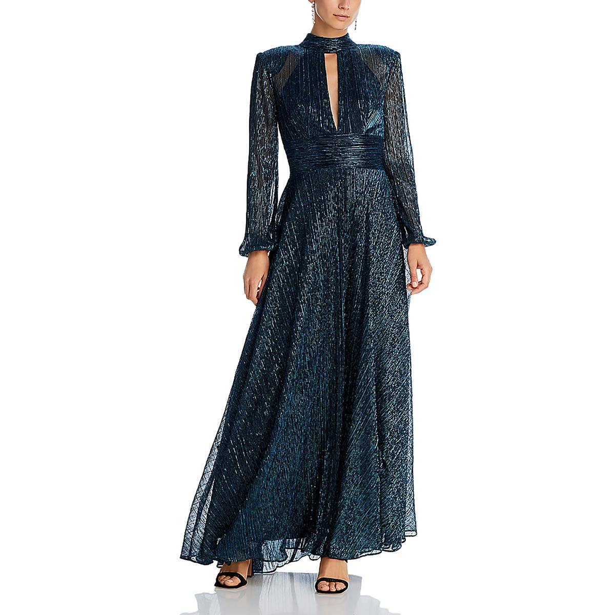Длинное официальное вечернее платье Aqua Womens Blue Metallic 0 BHFO 1175
