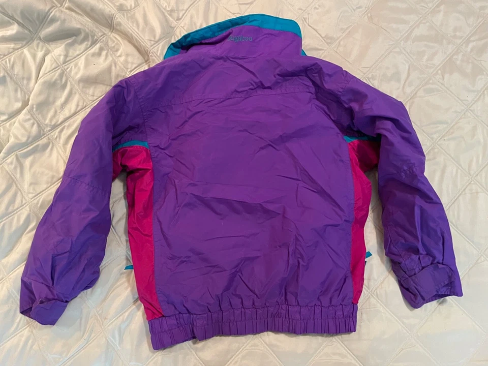 Columbia HECHO EN EE. UU.! Chaqueta de esquí Bugaboo Kids vintage años 90 púrpura audaz y aguamarina talla M Foto 3 de 4