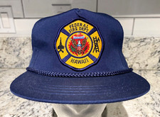 FEDERAL FIRE DEPT Hawaii Vintage Snapback Rope Men's Hat Navy Yupoong
