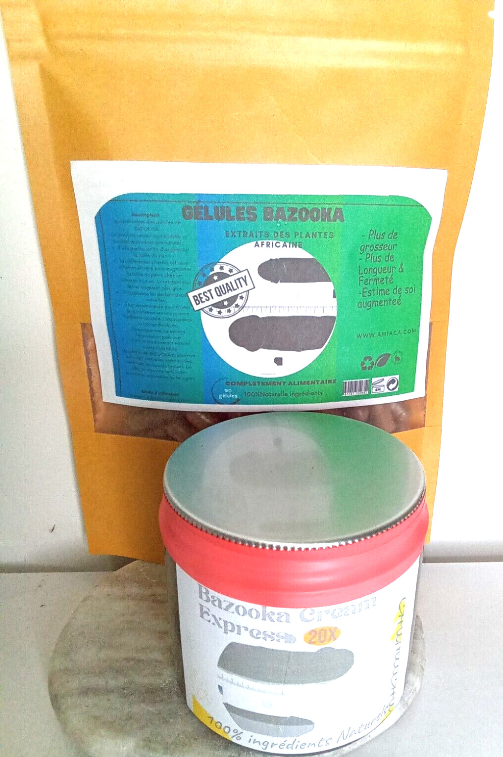 Crème Bazooka gélules contre le manque de tonus et volume intime masculin
