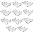 10Pc Chrome 24"x12" Pegboard Wire Flat Grid Shelf Shelves Retail Display Fixture