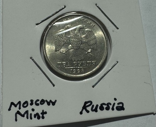 Beautiful UNC Luster Cartwheels 1998 Russia 2 Rubles Coin Double-headed eagle 🪙 - Picture 2 of 6