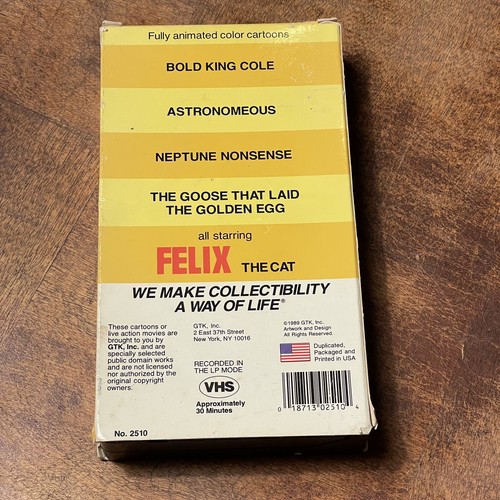 FELIX THE CAT VOLUME 11 VHS VIDEO CASSETTE TAPE 1989 - Picture 3 of 3