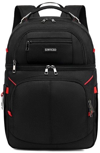 Insulated Cooler Backpack 30 Cans Hot Cold Lunch Bag Leakproof Double Deck Red - Picture 14 of 24