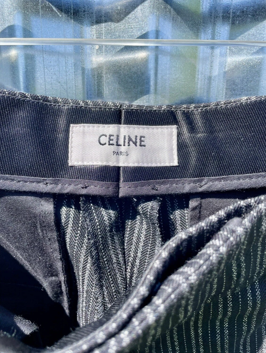 Pantaloni eleganti gessato Celine Paris FW19 taglia 50 Hedi Slimane