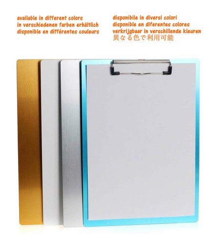 2er Aluminum Klemmbrett A4 Schreibbrett Clipboard Schreibplatte TKD8025 Grau - Bild 9 von 10