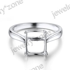Sale Sterling Silver 925 8x10mm Cushion Cut Semi Mount Filigree Wedding Ring