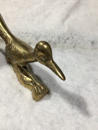VTG Polished Brass Roadrunner 9.5" Long Solid Figure Sculpture Mid Century - Picture 5 of 8