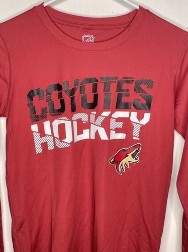 NHL Arizona Coyotes Shirt Boys Size Large 14-16 Long Sleeve Red Active Hockey - Picture 3 of 3