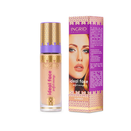 5907619815108 Тональный крем для макияжа лица Ingrid Ideal Face Make Up podkład kryjący 016 Персиковый 35м