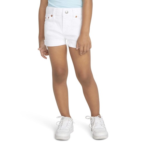 Levi's Girls' Girlfriend Fit Denim Shorty Shorts, White, 16 - Picture 2 of 9