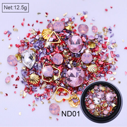 AB Colors Nail Beads Manicure Mixed 3D Charms Jewelry Ball Nail Art Decorations - Picture 26 of 34