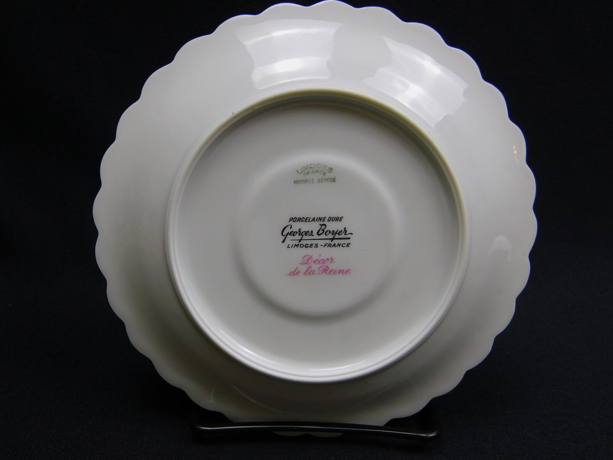 2 Georges Boyer LIMOGES France Cup & Saucer Sets DECOR de la REINE