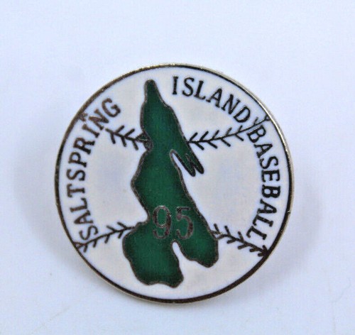 Saltspring Island Baseball 95 BC Canada Round Collectible Pin Pinback Vintage - Picture 2 of 12