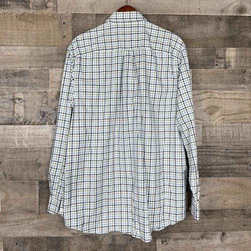 Camicia Duluth Trading Co uomo LT antirughe bottoni davanti bianca e verde a quadri - Foto 6 di 8
