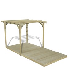 Wooden Garden Pergola and Decking kit 2.4 x 4.8m with Optional Canopy